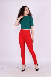 Candy Apple Color Churidar Leggings